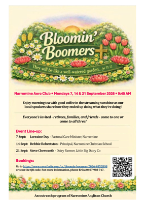 Narromine Trangie Anglican Church presents Bloomin Boomers